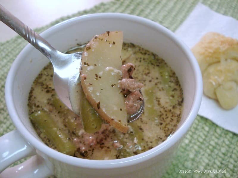 Beef Potato & Green Bean Soup Dessert Now, Dinner Later!