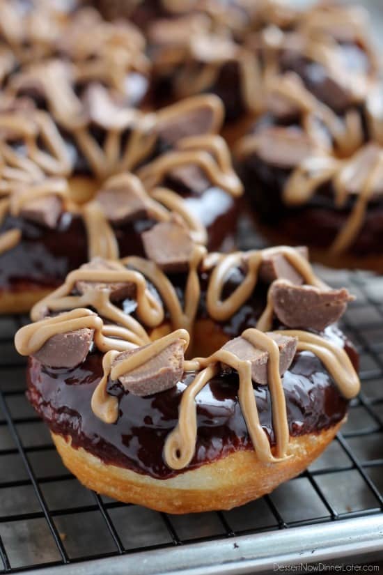 Chocolate Peanut Butter Cup Donuts Dessert Now, Dinner Later!