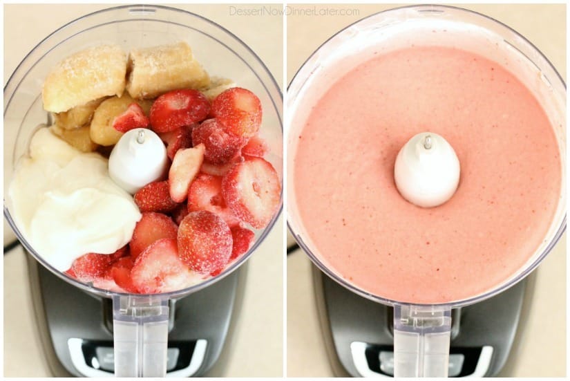 Instant Strawberry Banana Frozen Yogurt Dessert Now, Dinner Later!