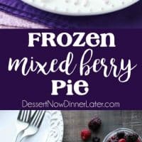 This Mixed Berry Pie uses a frozen blend of raspberries, blackberries, and blueberries which is perfect when fresh berries are out of season. No need to cook the filling ahead of time. Simply fill and bake. Enjoy this pie for the holidays or any day of the year!