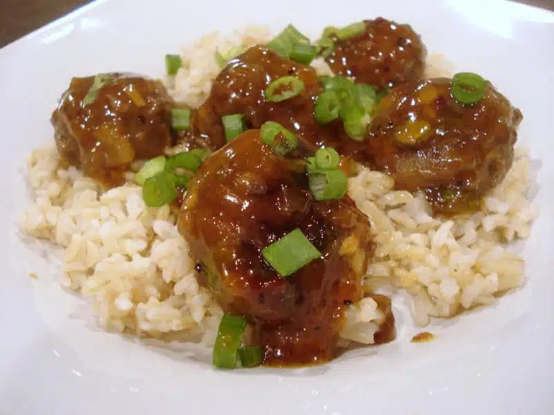 Spicy Sweet Mango Meatballs