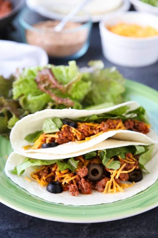 The BEST taco meat ever! It's saucy and full of flavor made with an easy homemade taco seasoning. A recipe the whole family will enjoy for Taco Tuesdays!