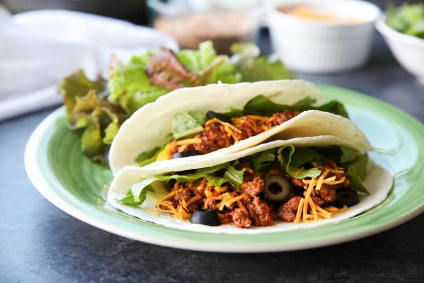 The BEST taco meat ever! It's saucy and full of flavor made with an easy homemade taco seasoning. A recipe the whole family will enjoy for Taco Tuesdays!