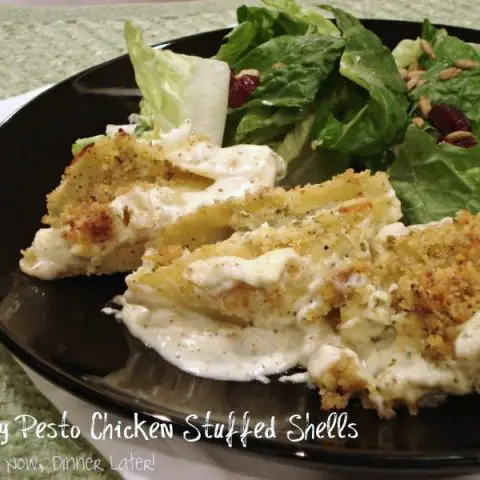 Creamy Pesto Chicken Stuffed Shells