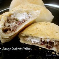 Creamy Sausage Cranberry Pillows