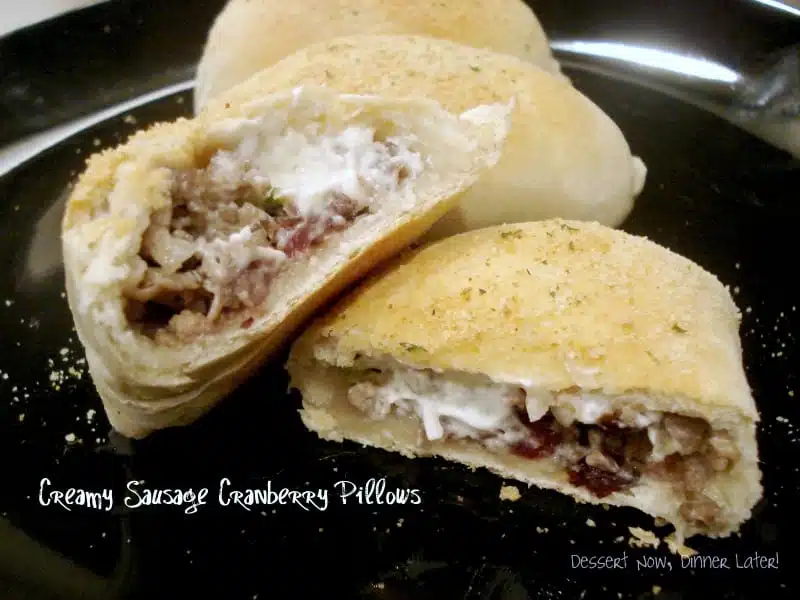 Creamy Sausage Cranberry Pillows