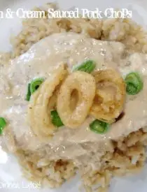 Onion and Cream Sauced Pork Chops