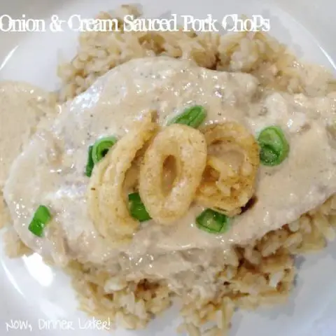 Onion and Cream Sauced Pork Chops