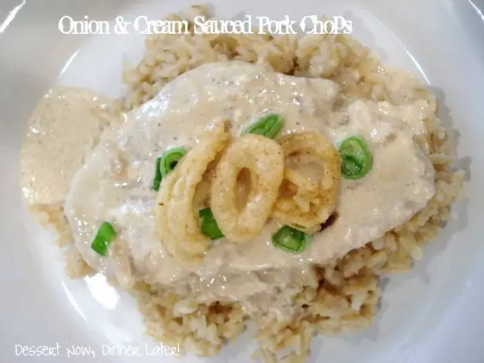 Onion and Cream Sauced Pork Chops