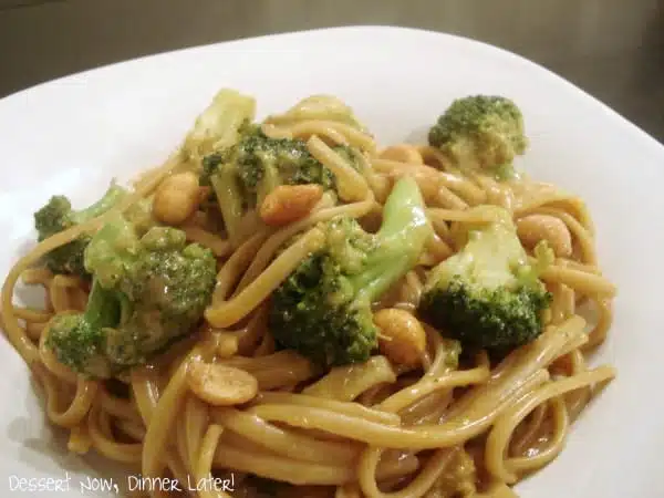 Peanut Sauced Linguini & Broccoli