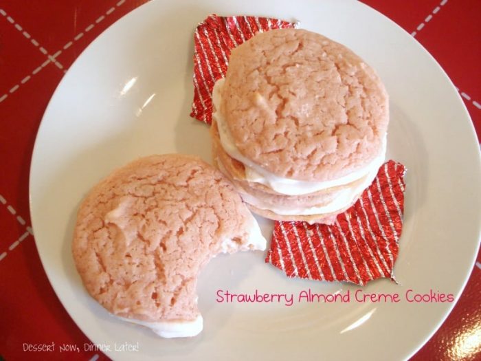 Strawberry Almond Creme Cookies