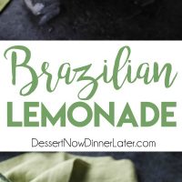 Brazilian Lemonade is actually a creamy limeade that is perfectly sweet and slightly tangy. The secret ingredient that makes it creamy will have you pouring glass after glass of this refreshing drink. Perfect for hot summer days, parties, and potlucks!