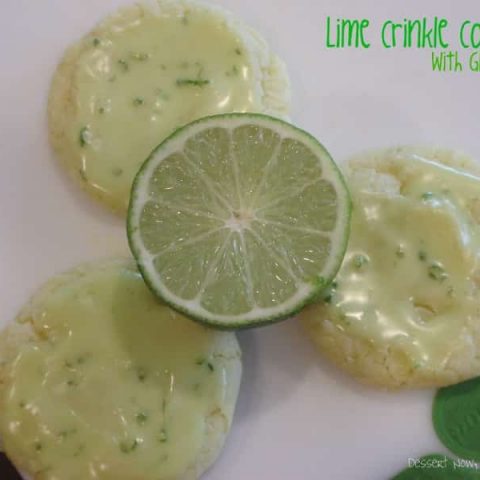 Lime Crinkle Cookies with Glaze