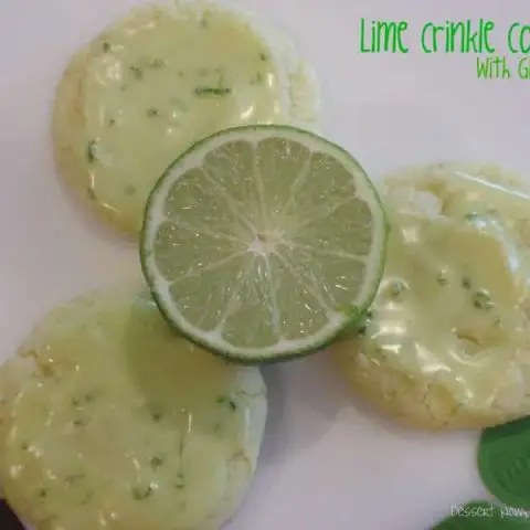 Lime Crinkle Cookies with Glaze