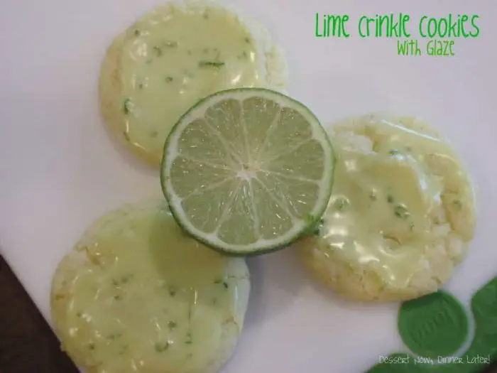 Lime Crinkle Cookies with Glaze