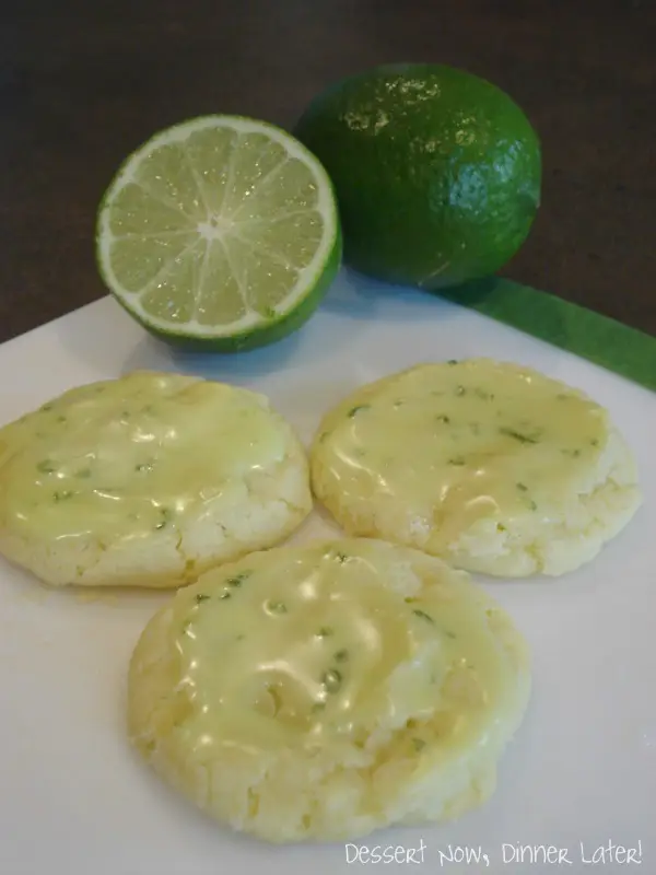  Lime Crinkle Cookies with Glaze