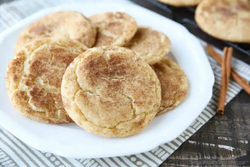 The BEST snickerdoodles are slightly crisp on the outside, soft and buttery on the inside, with plenty of cinnamon-sugar. You won't be able to stop eating these easy snickerdoodle cookies!