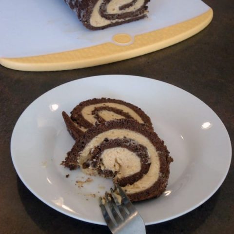 Chocolate Roulade with Whipped Peanut Butter Filling
