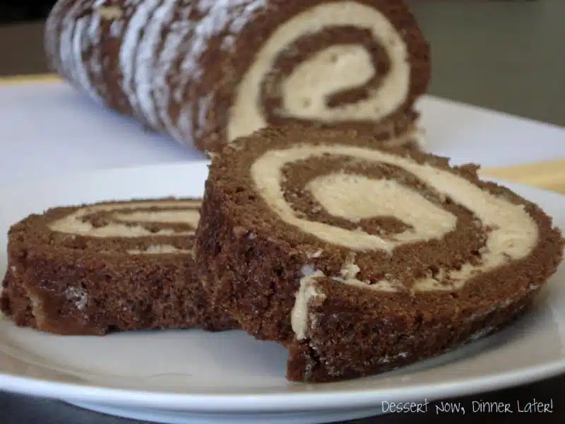 Chocolate Roulade with Whipped Peanut Butter Filling