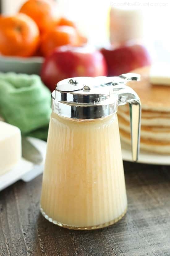 Forget maple syrup! Blonde Butter Syrup is the BEST homemade syrup you will ever try! It's creamy, rich, buttery, and with only 3 ingredients, you can whip it up in no time! Perfect for lazy weekends and Christmas breakfast too! 