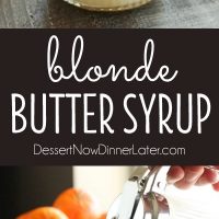 Forget maple syrup! Blonde Butter Syrup is the BEST homemade syrup you will ever try! It's creamy, rich, buttery, and with only 3 ingredients, you can whip it up in no time! Perfect for lazy weekends and Christmas breakfast too!