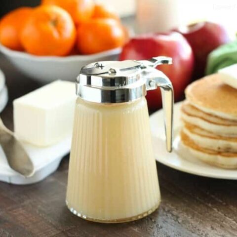 Forget maple syrup! Blonde Butter Syrup is the BEST homemade syrup you will ever try! It's creamy, rich, buttery, and with only 3 ingredients, you can whip it up in no time! Perfect for lazy weekends and Christmas breakfast too!