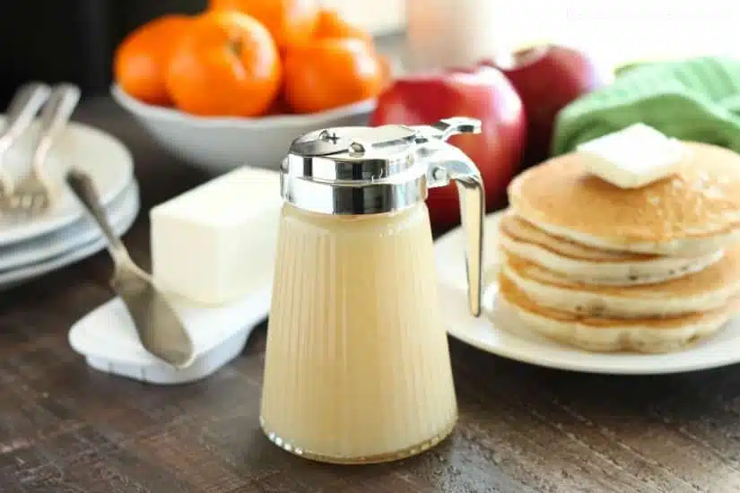 Forget maple syrup! Blonde Butter Syrup is the BEST homemade syrup you will ever try! It's creamy, rich, buttery, and with only 3 ingredients, you can whip it up in no time! Perfect for lazy weekends and Christmas breakfast too! 