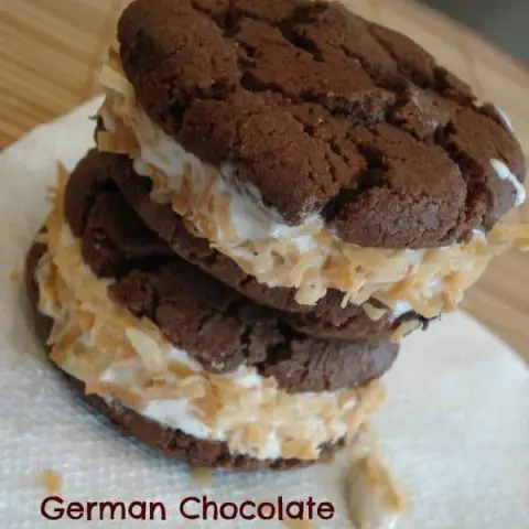 German Chocolate Cookie Ice Cream Sandwiches