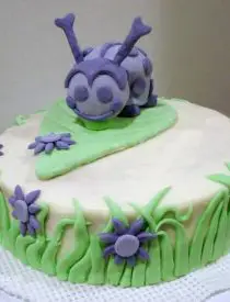 Ladybug Cake with Marshmallow Fondant Decorations