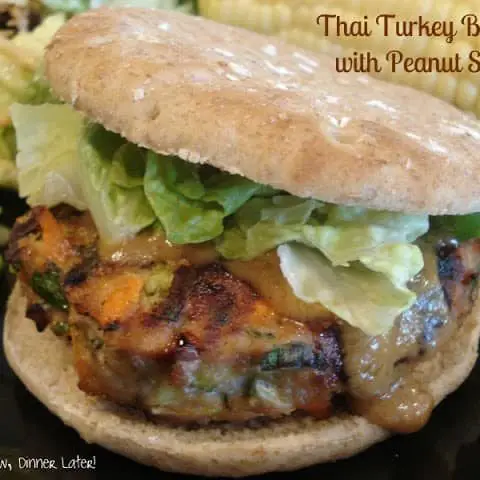 Thai Turkey Burgers with Peanut Sauce