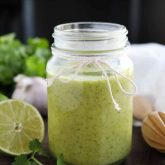 This Cilantro Lime Vinaigrette makes a great salad dressing or marinade for veggies and meat. It's creamy, tangy, and robust!