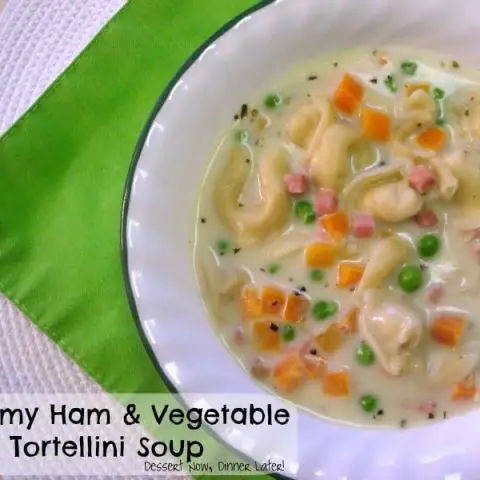 Creamy Ham & Vegetable Tortellini Soup