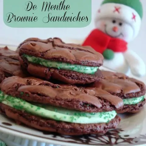 Creme De Menthe Brownie Sandwiches