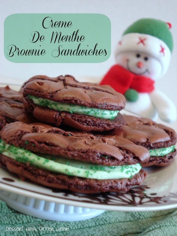 Creme De Menthe Brownie Sandwiches