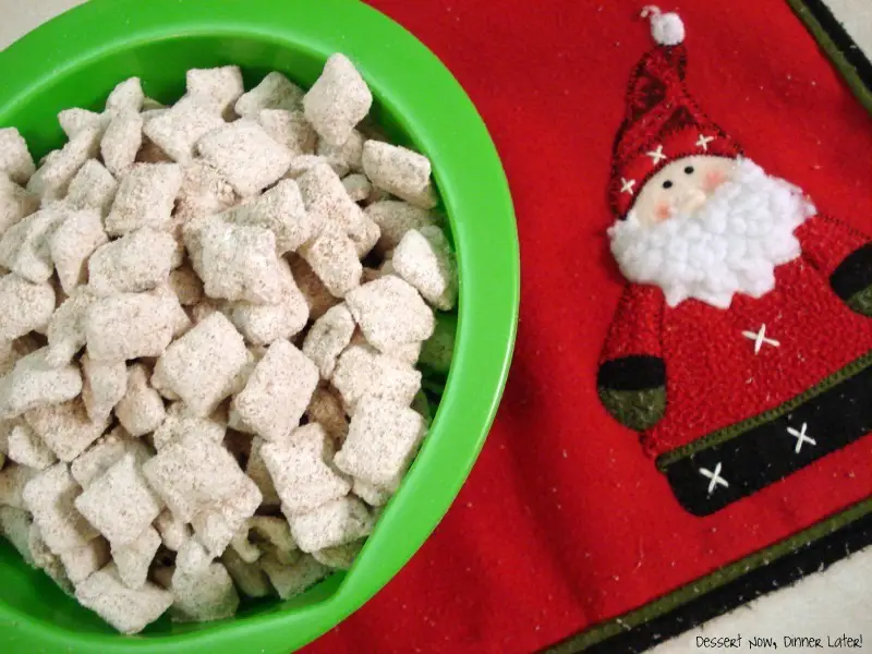 Gingerbread Puppy Chow is the perfect holiday snack with only 5 ingredients!