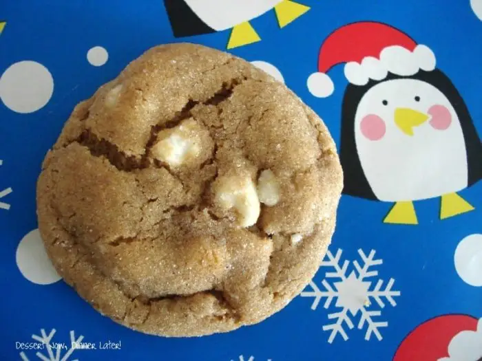 Gingerbread White Chocolate Chip Softies are tender and chewy with molasses and spices for the perfect holiday cookie!