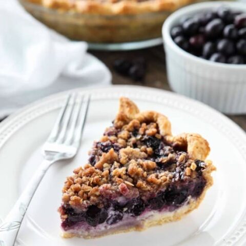 Layers of fruit and cheesecake make this Blueberry Cream Pie a special treat. The streusel topping adds an extra layer of flavor and texture that will have you savoring every bite.