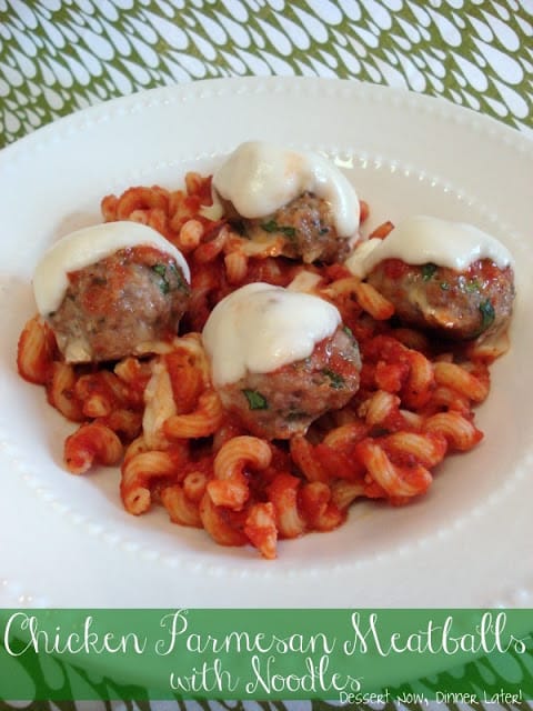 Chicken Parmesan Meatballs with Noodles