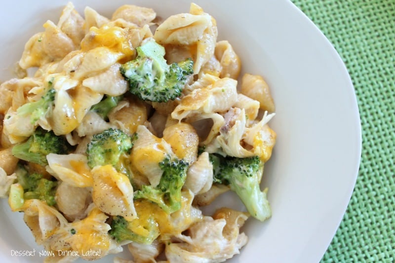 Chicken & Broccoli Alfredo Shells is a great way to use leftover rotisserie chicken in a cheesy pasta casserole. An easy dinner the whole family will love!
