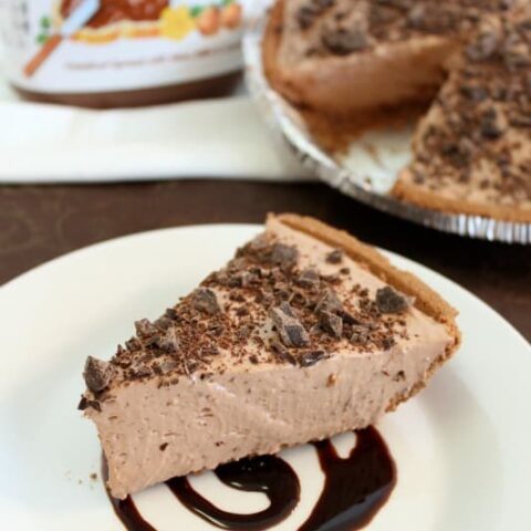 No-Bake Nutella Cheesecake is made with only 6 ingredients for a frozen chocolate dessert worth gawking over!