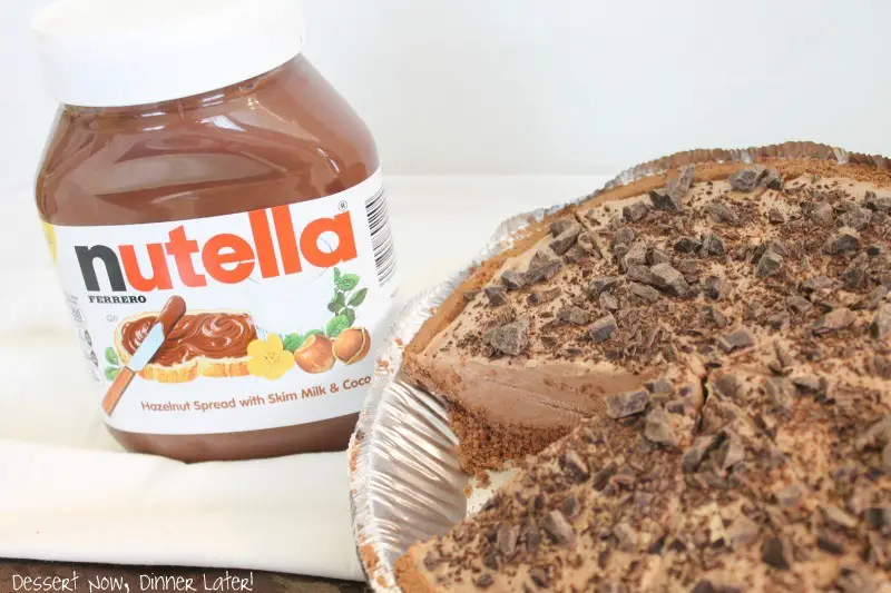 No-Bake Nutella Cheesecake is made with only 6 ingredients for a frozen chocolate dessert worth gawking over!