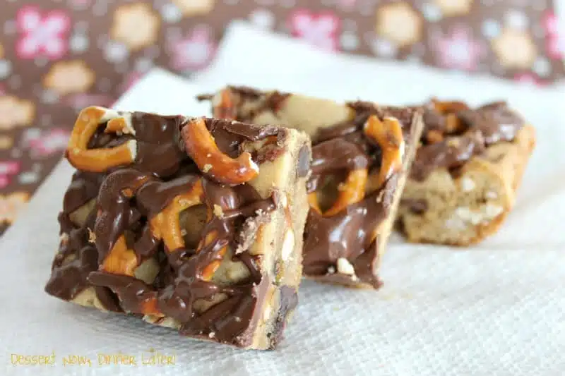 Peanut Butter Chocolate Chip Pretzel Bars