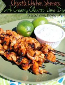 Chipotle Chicken Skewers with Creamy Cilantro Lime Dip