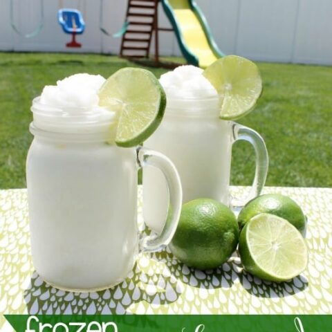 2 ingredients plus ice and a little water gets you this refreshing Frozen Coconut Limeade! A perfect summer drink the whole family can enjoy!