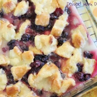 Blueberry Bread Pudding with Lemon Glaze