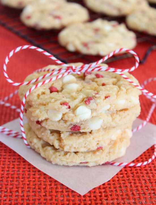 Raspberry Cheesecake Cookies are soft, chewy, and fruity! The best part is that they are made with a muffin mix which makes it a super easy dessert!