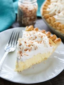 This Easy Coconut Cream Pie is light, delicious, and simple using instant coconut pudding, whipped cream, and toasted coconut.