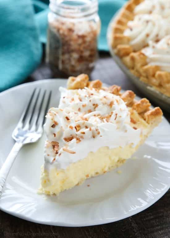 This Easy Coconut Cream Pie is light, delicious, and simple using instant coconut pudding, whipped cream, and toasted coconut.