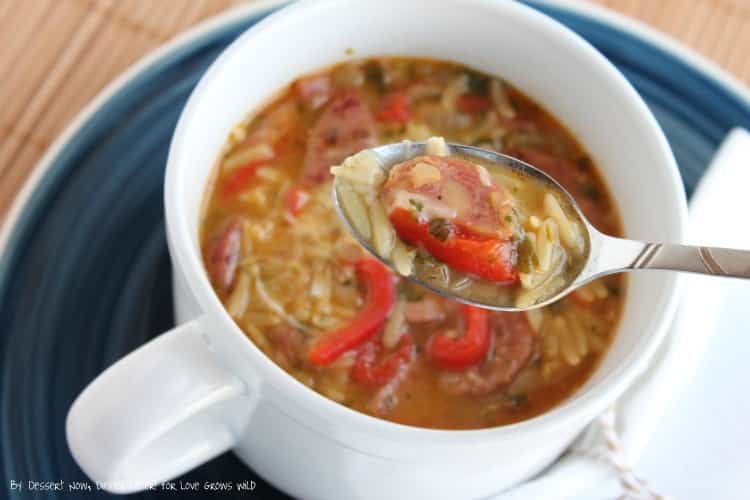 Roasted Red Pepper Chicken & Apple Sausage Orzo Soup ...