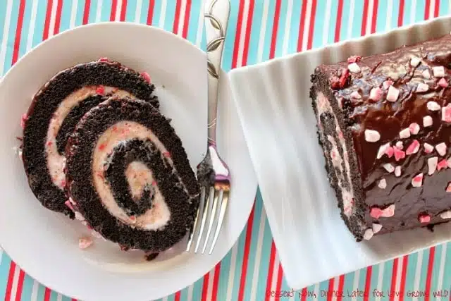 Chocolate Peppermint Ice Cream Cake Roll